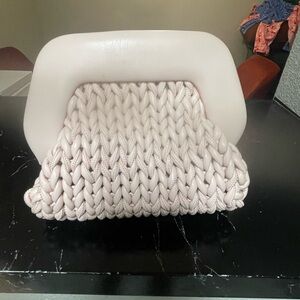 Chic Cream Woven Basket with Handle